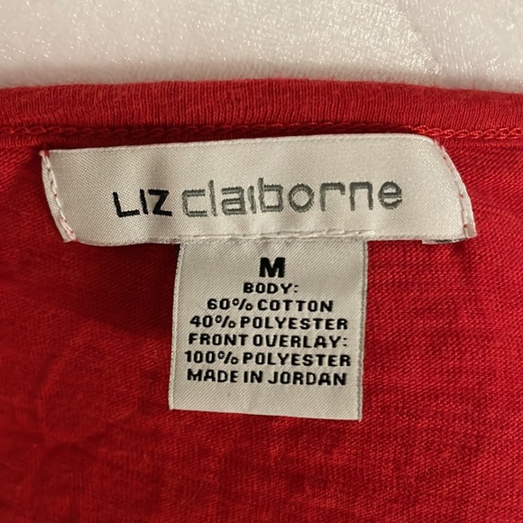 Liz Claiborne Red Lace Top - Picture 5 of 8